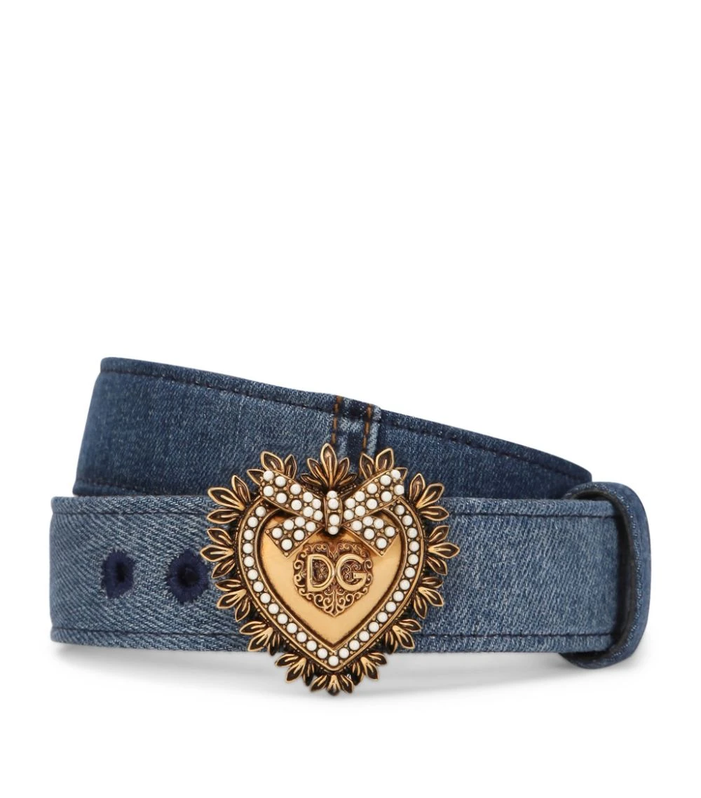 Dolce & Gabbana Patchwork Denim Devotion Belt 8M800-DENIM Belts 1 Dolce & Gabbana Patchwork Denim Devotion Belt 8M800-DENIM Belts