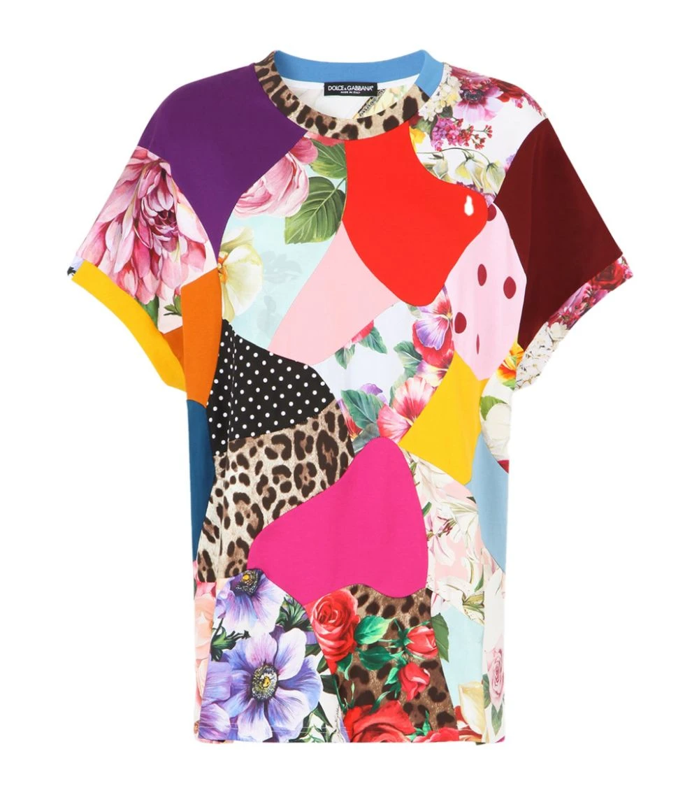 Dolce & Gabbana Patchwork Jersey T-Shirt S9000-COMBINED COLOU T-shirts 1 Dolce & Gabbana Patchwork Jersey T-Shirt S9000-COMBINED COLOU T-shirts