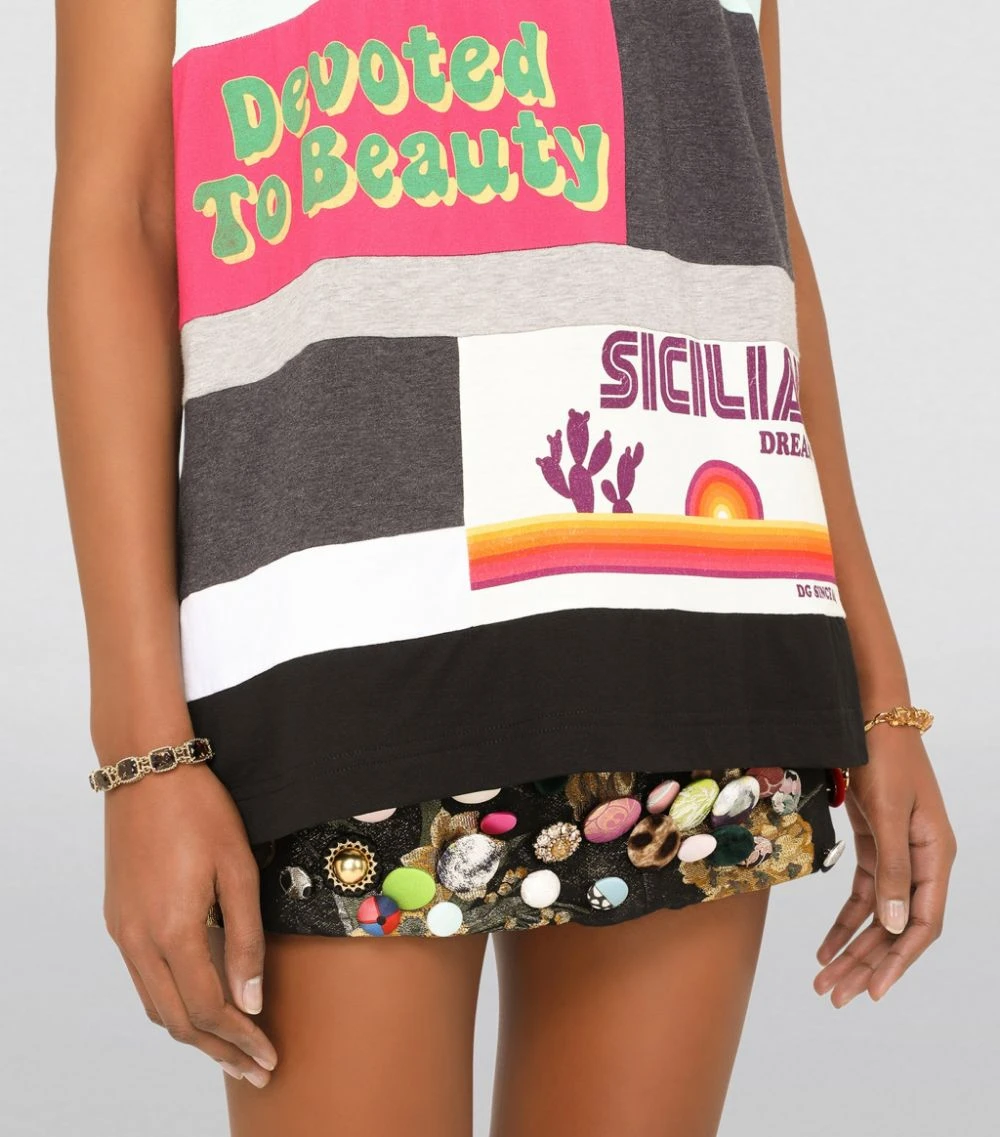 Dolce & Gabbana Patchwork Jersey Tank Top S9000-COMBINED COLOU Camis & Tanks 6 Dolce & Gabbana Patchwork Jersey Tank Top S9000-COMBINED COLOU Camis & Tanks - Image 6