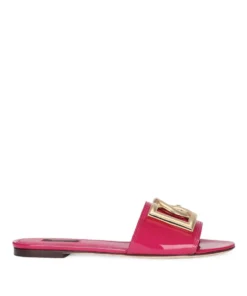 Dolce & Gabbana Patent Abaya Sandals 8H420-FUCHSIA Slides