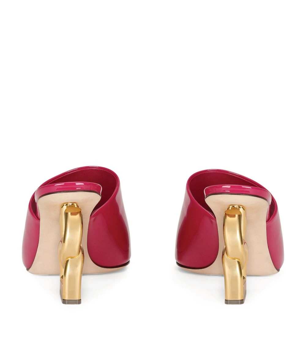 Dolce & Gabbana Patent Leather DG Pop Keira Mules 75 8H420-FUCHSIA Heeled Mules 2 Dolce & Gabbana Patent Leather DG Pop Keira Mules 75 8H420-FUCHSIA Heeled Mules - Image 2
