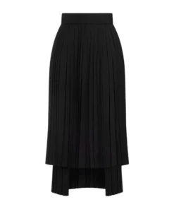 Dolce & Gabbana Pleated Midi Skirt N0000-BLACK Midi Skirts