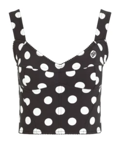 Dolce & Gabbana Polka-Dot Bustier Top HNSQA-POIS PICC BCO Crop Tops