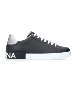 Dolce & Gabbana Portofino Logo Sneakers BLK/WHITE Low-Top Sneakers -Dolce & Gabbana online Store dolce gabbana portofino logo sneakers 14852713 25414332 1000