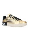 Dolce & Gabbana Portofino Script Sneakers GOLD Low-Top Sneakers