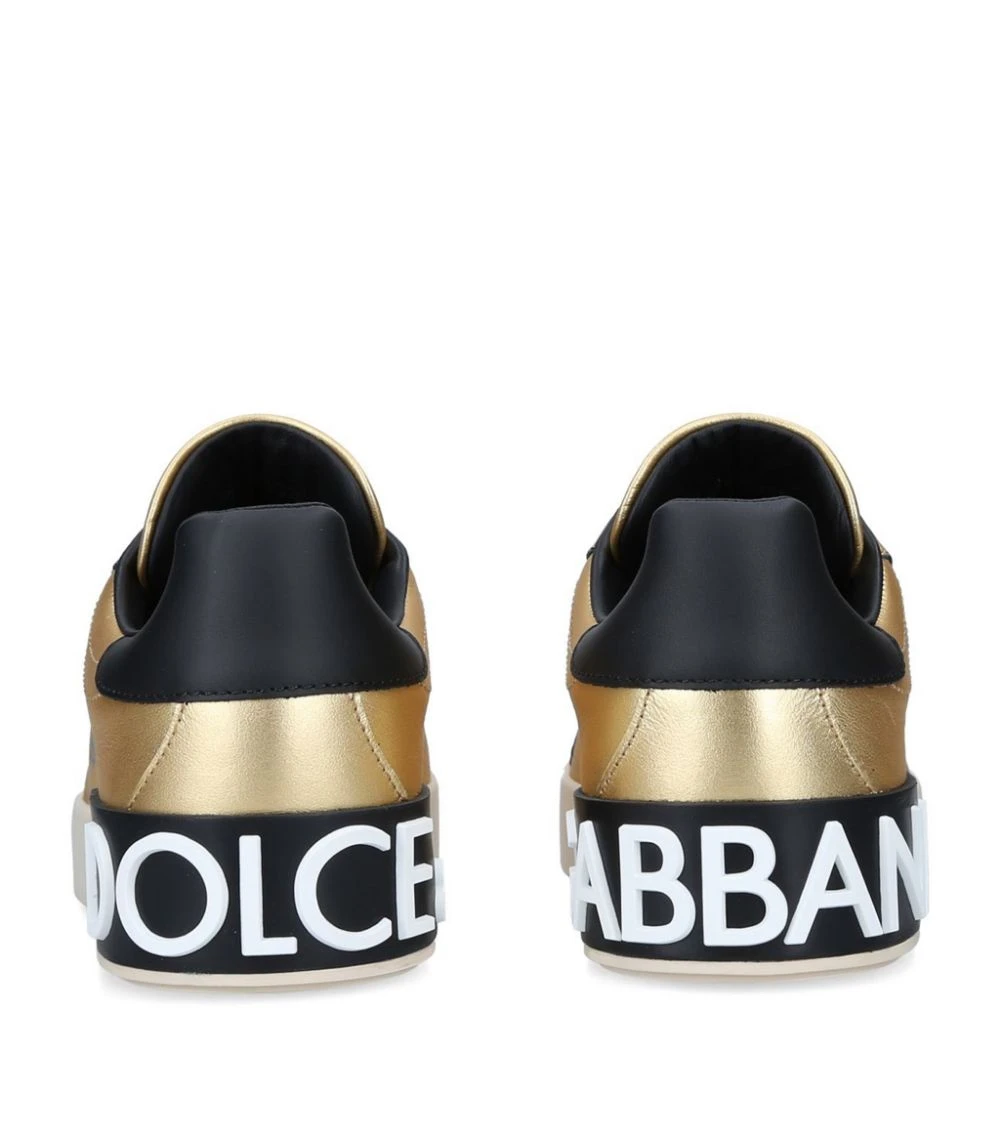 Dolce & Gabbana Portofino Script Sneakers GOLD Low-Top Sneakers 2 Dolce & Gabbana Portofino Script Sneakers GOLD Low-Top Sneakers - Image 2