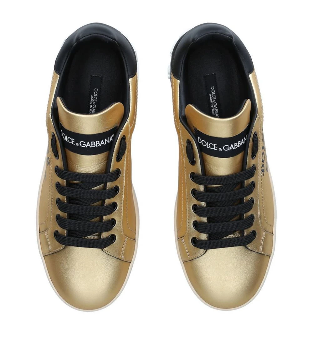Dolce & Gabbana Portofino Script Sneakers GOLD Low-Top Sneakers 4 Dolce & Gabbana Portofino Script Sneakers GOLD Low-Top Sneakers - Image 4