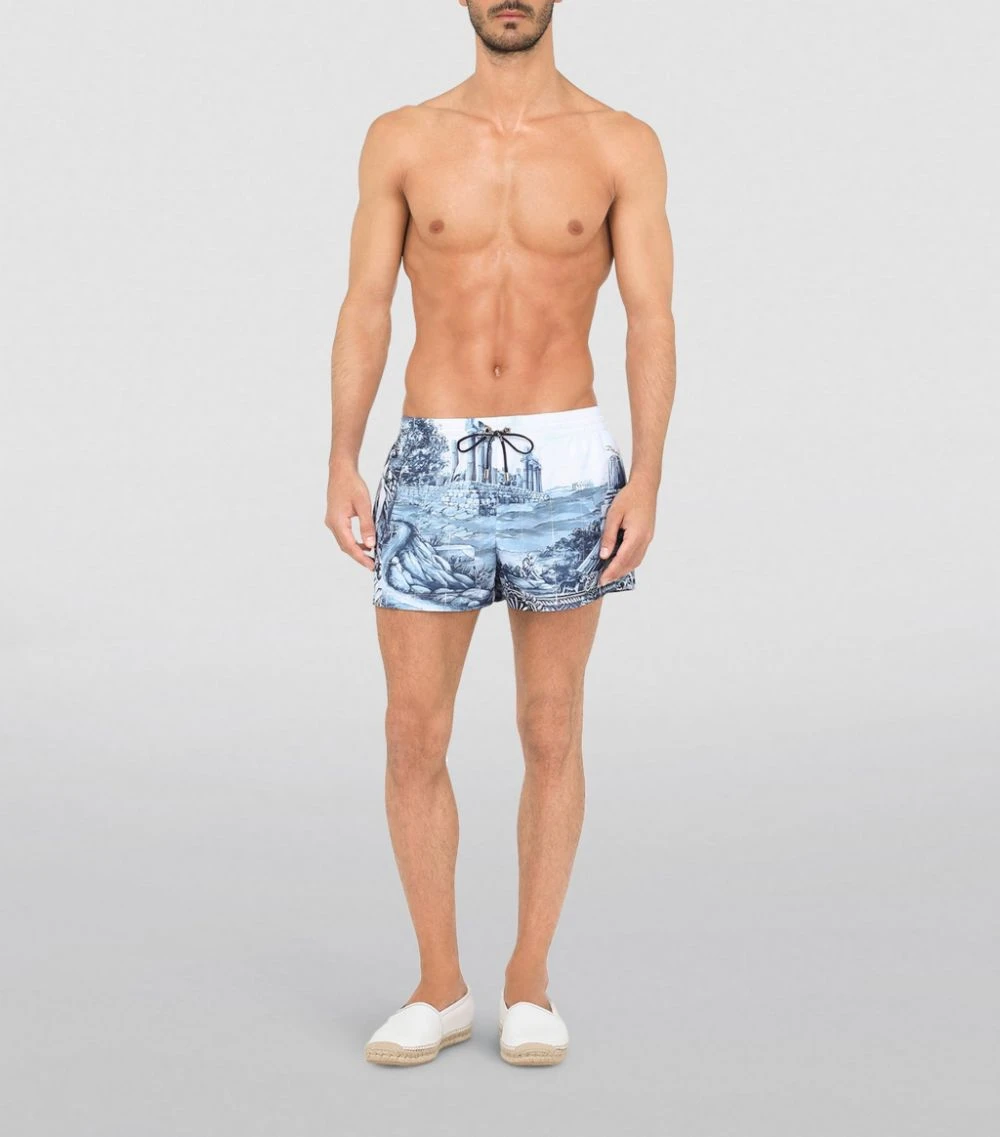 Dolce & Gabbana Printed Swim Shorts HB1TM-COLONNE FDO.BL Swimwear 1 Dolce & Gabbana Printed Swim Shorts HB1TM-COLONNE FDO.BL Swimwear