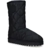 Dolce & Gabbana Quilted Logo Boots Black Knee High Boots