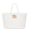 Dolce & Gabbana Raffia DG Logo Tote Bag 80001-WHITE Tote Bags