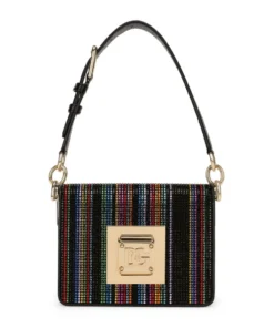 Dolce & Gabbana Rhinestone-Embellished DG Shoulder Bag 8V945-MULTI/BLACK Shoulder Bags