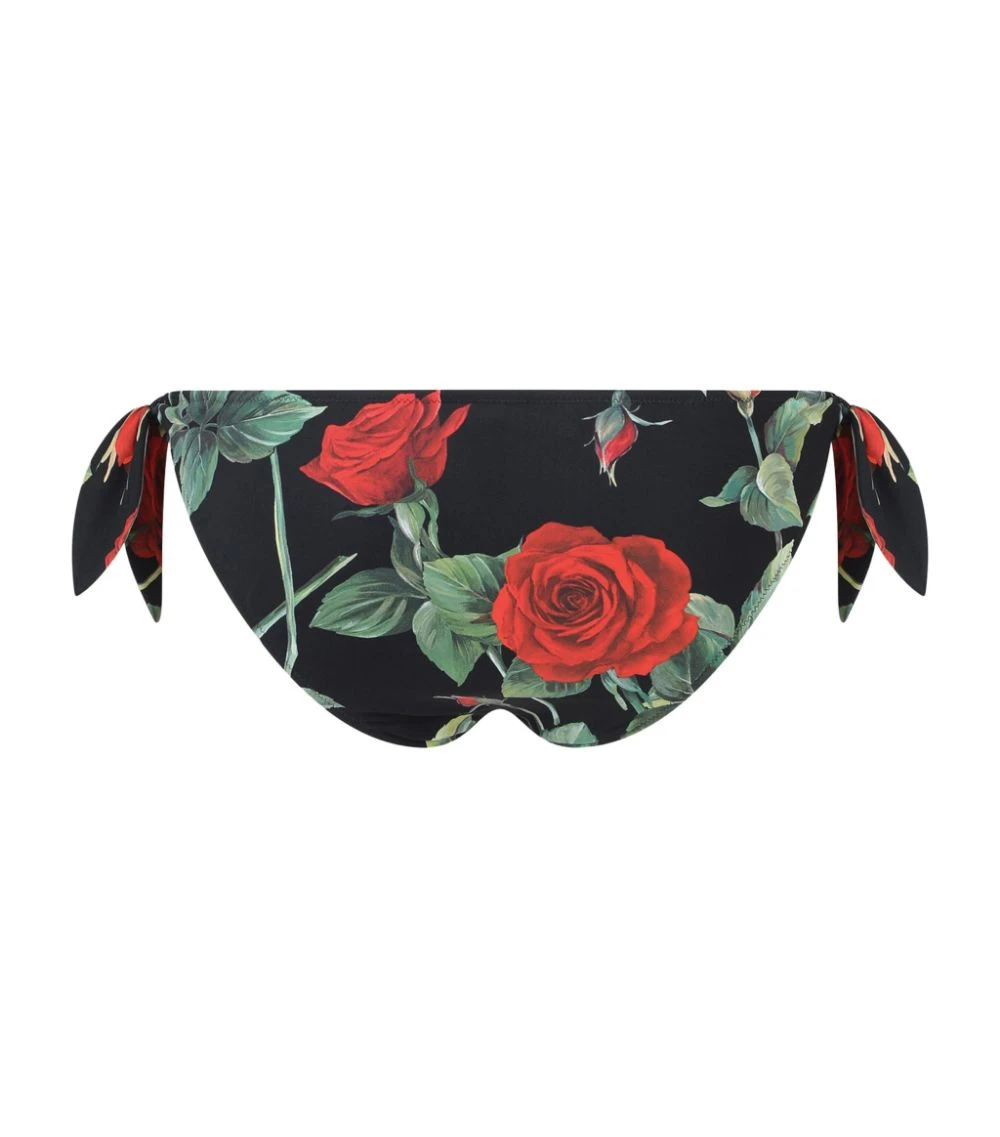 Dolce & Gabbana Rose Print Bikini Bottoms HN2ZO-ROSE FDO NERO Briefs 3 Dolce & Gabbana Rose Print Bikini Bottoms HN2ZO-ROSE FDO NERO Briefs - Image 3