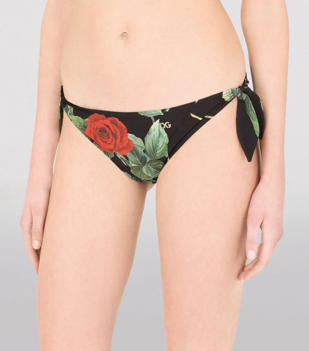 Dolce & Gabbana Rose Print Bikini Bottoms HN2ZO-ROSE FDO NERO Briefs 4 Dolce & Gabbana Rose Print Bikini Bottoms HN2ZO-ROSE FDO NERO Briefs - Image 4