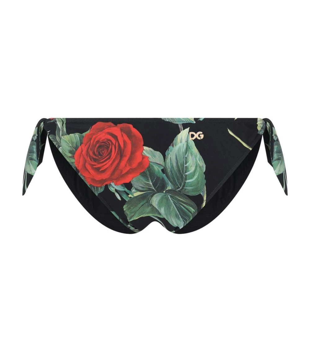Dolce & Gabbana Rose Print Bikini Bottoms HN2ZO-ROSE FDO NERO Briefs 1 Dolce & Gabbana Rose Print Bikini Bottoms HN2ZO-ROSE FDO NERO Briefs