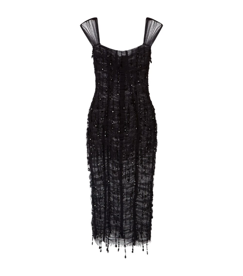 Dolce & Gabbana Semi-Sheer Lace Midi Dress S8400-EMBROIDERED Midi Dresses 1 Dolce & Gabbana Semi-Sheer Lace Midi Dress S8400-EMBROIDERED Midi Dresses
