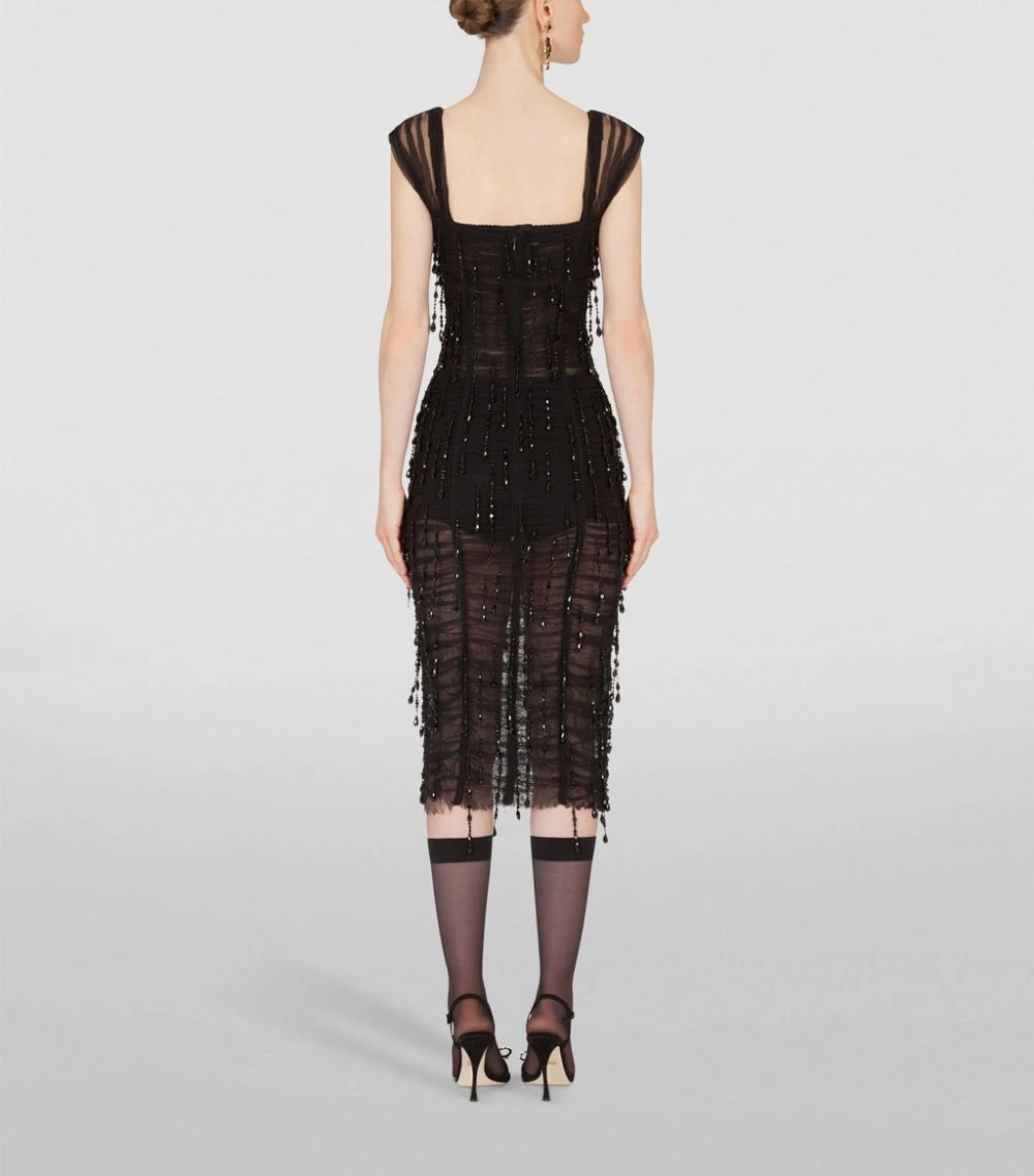 Dolce & Gabbana Semi-Sheer Lace Midi Dress S8400-EMBROIDERED Midi Dresses 4 Dolce & Gabbana Semi-Sheer Lace Midi Dress S8400-EMBROIDERED Midi Dresses - Image 4
