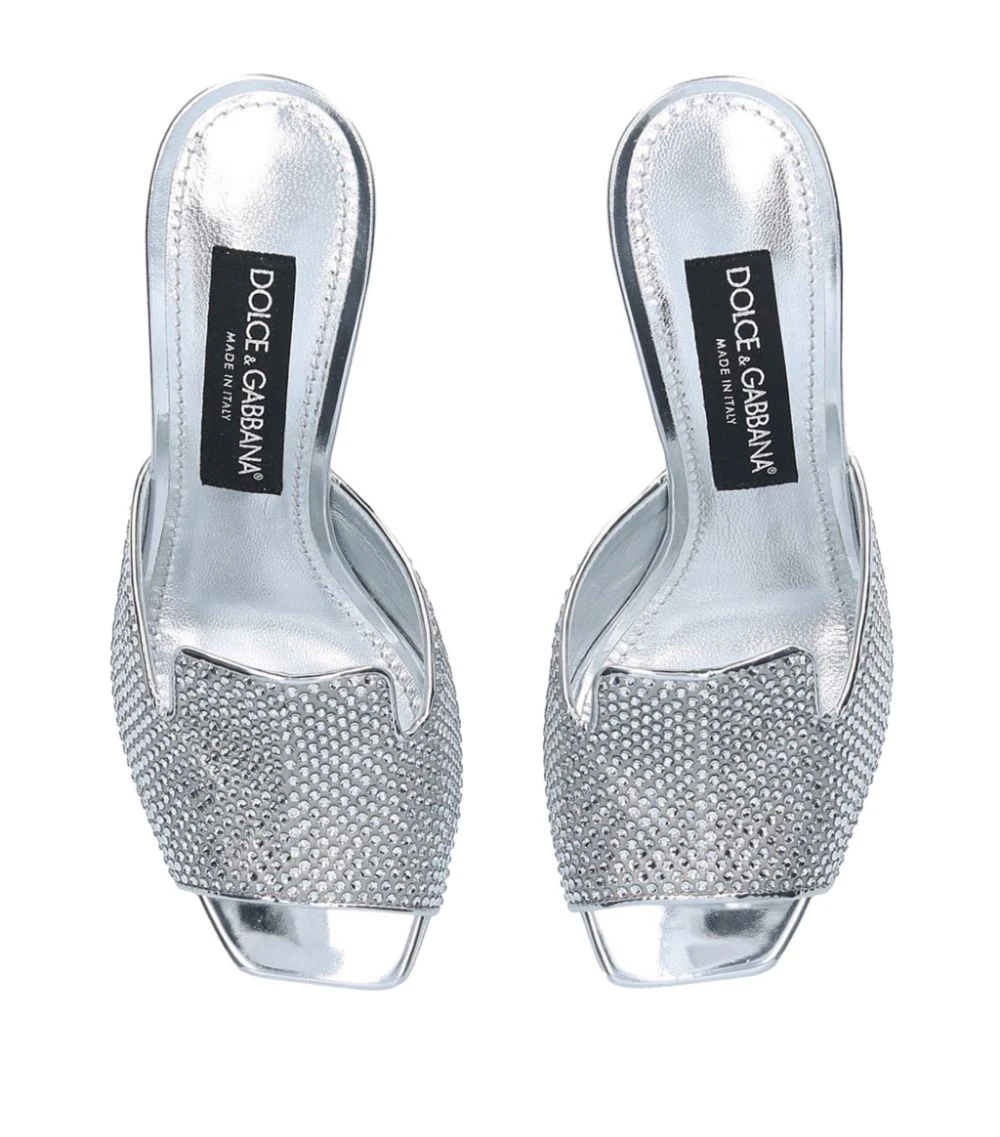 Dolce & Gabbana Sequin-Embellished Mules 70 SILVER Heeled Mules 4 Dolce & Gabbana Sequin-Embellished Mules 70 SILVER Heeled Mules - Image 4