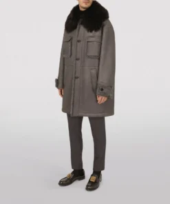 Dolce & Gabbana Shearling Coat N0542-IRON GREY Leather Jackets -Dolce & Gabbana online Store dolce gabbana shearling coat 17359442 35732132 1000