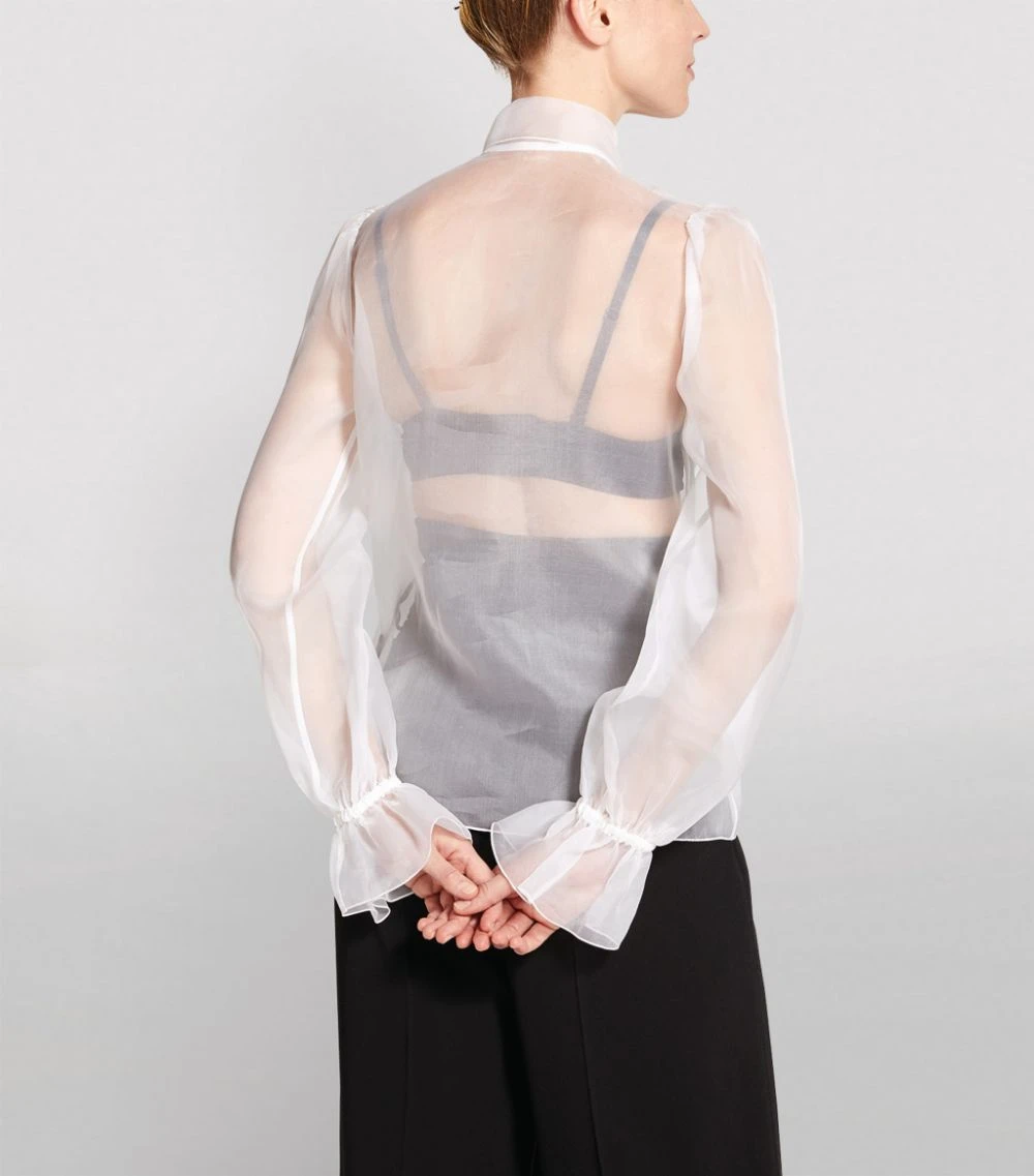 Dolce & Gabbana Sheer Shirt W0111-WHITE Blouses 3 Dolce & Gabbana Sheer Shirt W0111-WHITE Blouses - Image 3