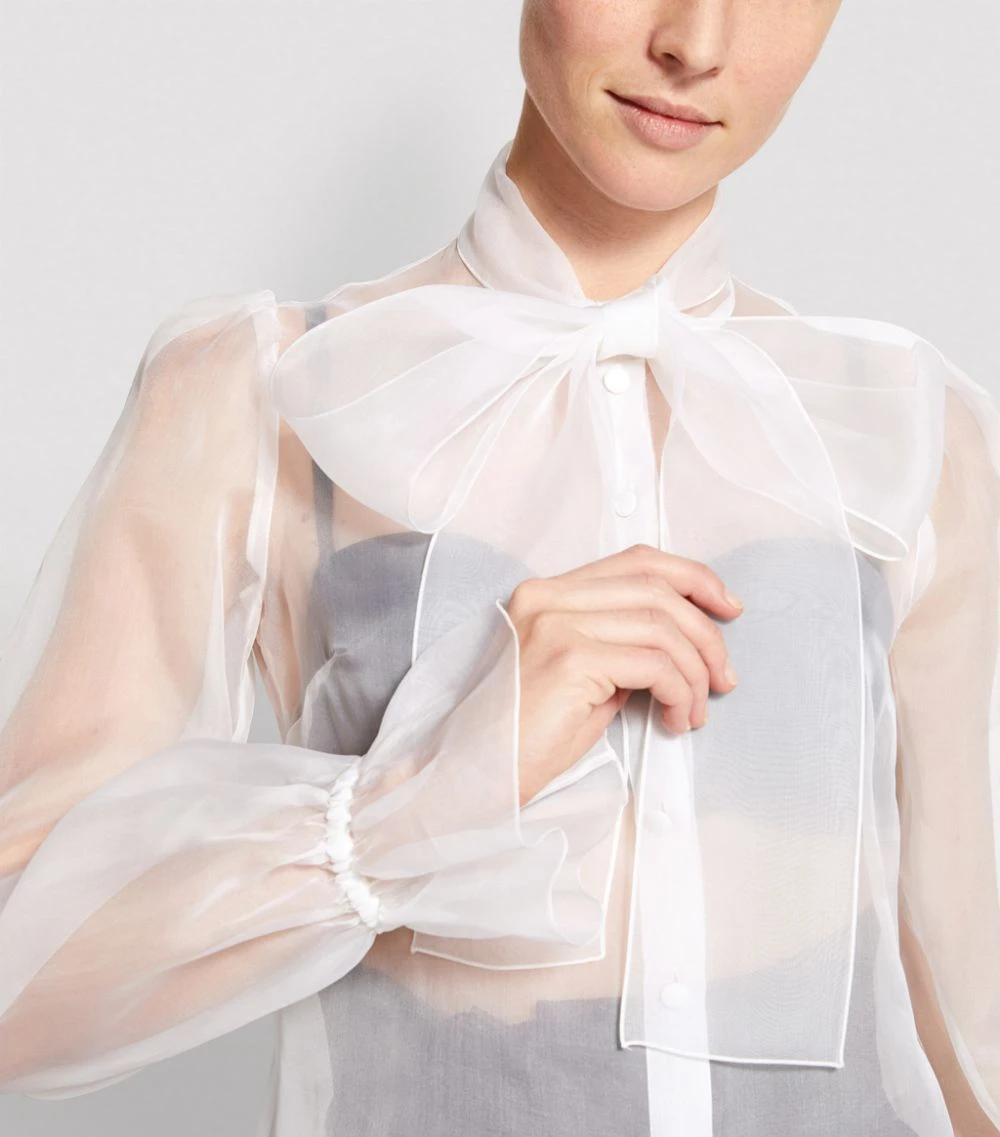 Dolce & Gabbana Sheer Shirt W0111-WHITE Blouses 5 Dolce & Gabbana Sheer Shirt W0111-WHITE Blouses - Image 5