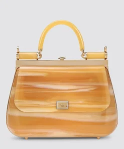 Dolce & Gabbana Sicily Top-Handle Box Bag 87546-AMBER Top Handle Bags