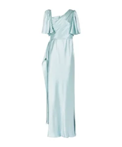 Dolce & Gabbana Silk Belted Dress B3933-DARK WATER LIG Party Dresses