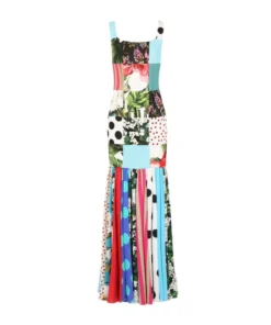 Dolce & Gabbana Silk-Blend Patchwork Maxi Dress S9000-COMBINED COLOU Maxi Dresses