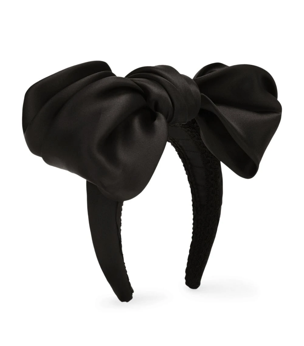 Dolce & Gabbana Silk Bow Headband N0000-BLACK Headbands 1 Dolce & Gabbana Silk Bow Headband N0000-BLACK Headbands