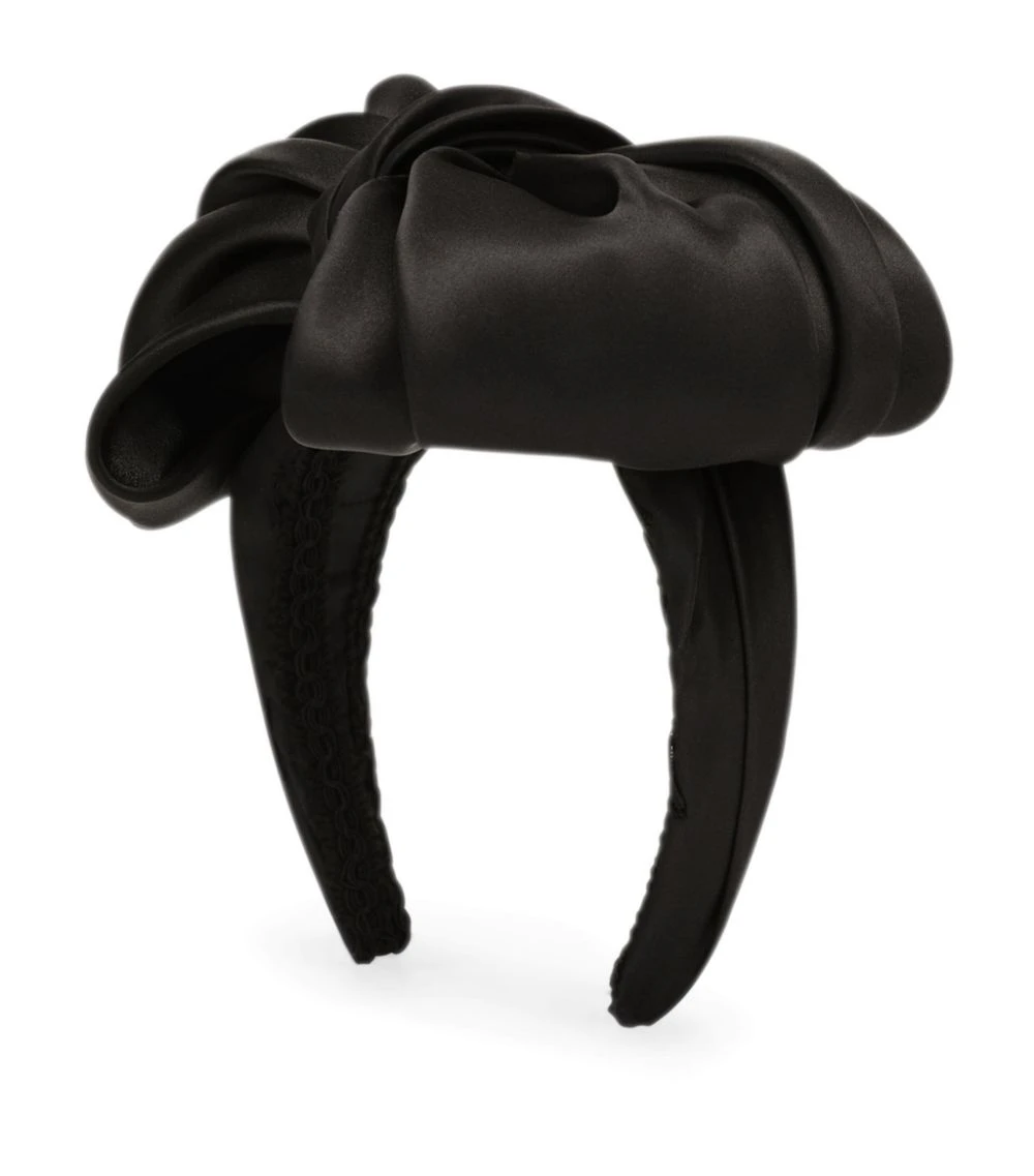 Dolce & Gabbana Silk Bow Headband N0000-BLACK Headbands 2 Dolce & Gabbana Silk Bow Headband N0000-BLACK Headbands - Image 2