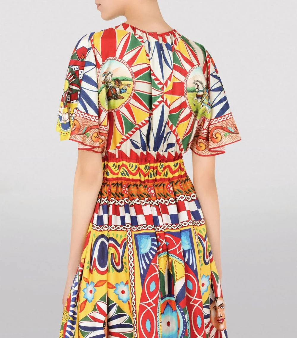 Dolce & Gabbana Silk Carretto Print Dress HH96D-FRIGO 17STAMPA Midi Dresses 6 Dolce & Gabbana Silk Carretto Print Dress HH96D-FRIGO 17STAMPA Midi Dresses - Image 6