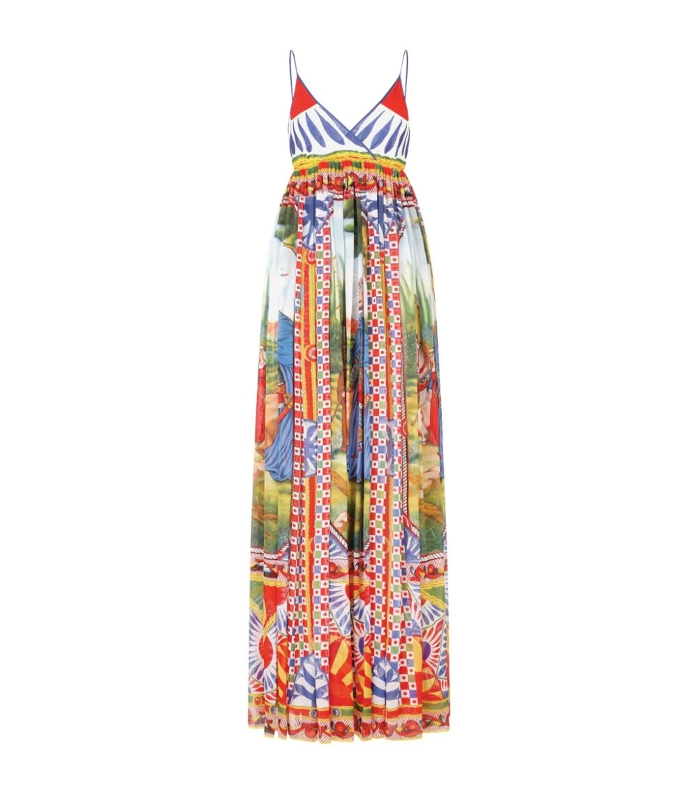 Dolce & Gabbana Silk Carretto Print Maxi Dress HH96D-FRIGO 17STAMPA Summer Dresses 1 Dolce & Gabbana Silk Carretto Print Maxi Dress HH96D-FRIGO 17STAMPA Summer Dresses