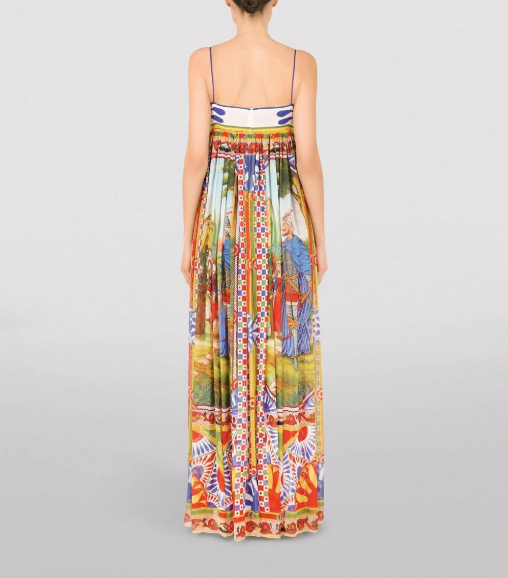 Dolce & Gabbana Silk Carretto Print Maxi Dress HH96D-FRIGO 17STAMPA Summer Dresses 6 Dolce & Gabbana Silk Carretto Print Maxi Dress HH96D-FRIGO 17STAMPA Summer Dresses - Image 6
