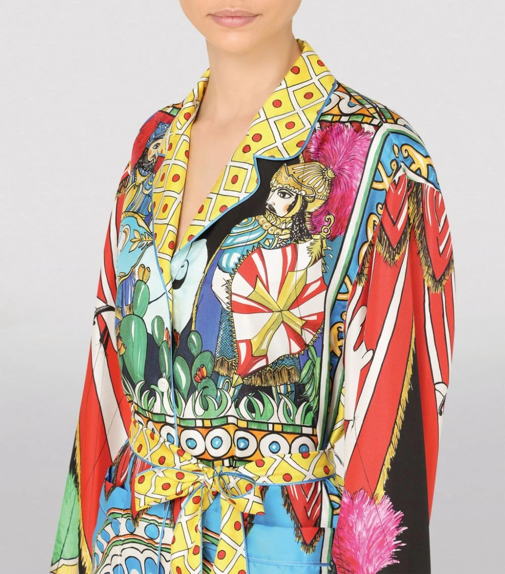 Dolce & Gabbana Silk Carretto Print Pyjama Shirt HH80D-FRIGO 1 F Blouses 3 Dolce & Gabbana Silk Carretto Print Pyjama Shirt HH80D-FRIGO 1 F Blouses - Image 3
