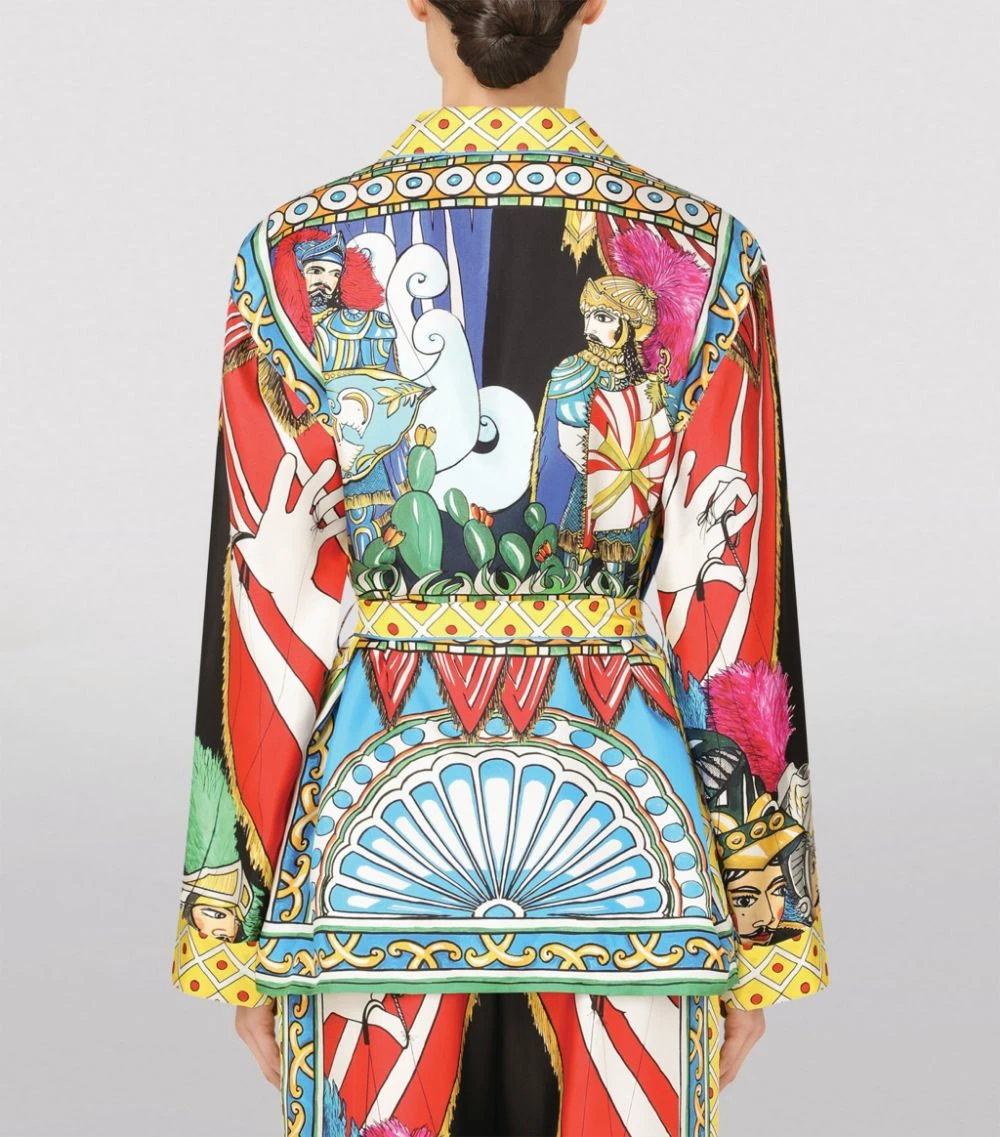 Dolce & Gabbana Silk Carretto Print Pyjama Shirt HH80D-FRIGO 1 F Blouses 5 Dolce & Gabbana Silk Carretto Print Pyjama Shirt HH80D-FRIGO 1 F Blouses - Image 5