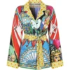 Dolce & Gabbana Silk Carretto Print Pyjama Shirt HH80D-FRIGO 1 F Blouses