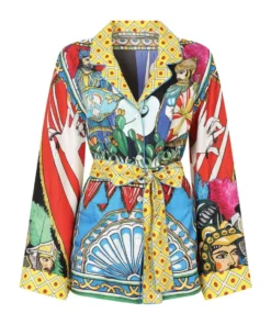 Dolce & Gabbana Silk Carretto Print Pyjama Shirt HH80D-FRIGO 1 F Blouses