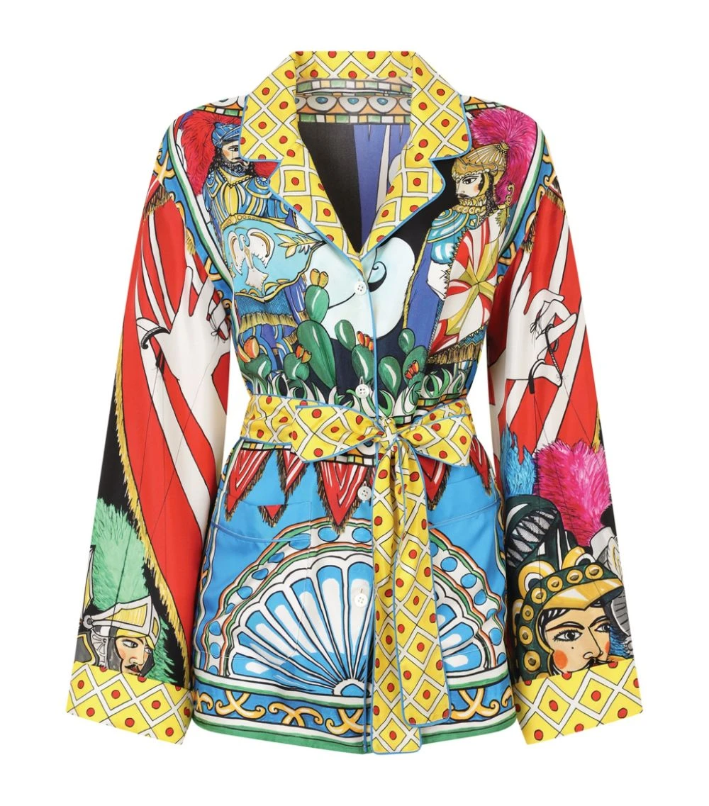 Dolce & Gabbana Silk Carretto Print Pyjama Shirt HH80D-FRIGO 1 F Blouses 1 Dolce & Gabbana Silk Carretto Print Pyjama Shirt HH80D-FRIGO 1 F Blouses