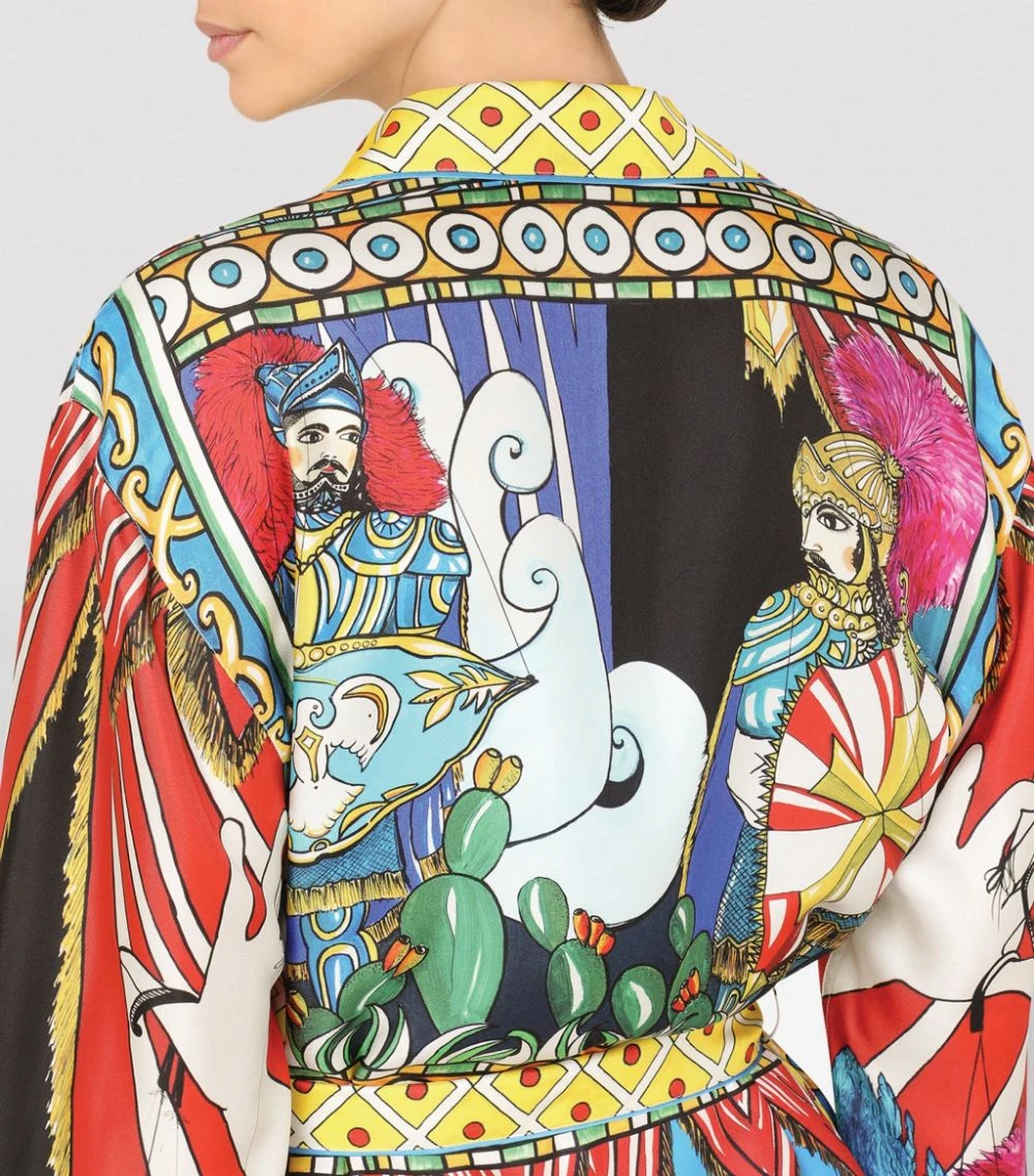 Dolce & Gabbana Silk Carretto Print Pyjama Shirt HH80D-FRIGO 1 F Blouses 6 Dolce & Gabbana Silk Carretto Print Pyjama Shirt HH80D-FRIGO 1 F Blouses - Image 6