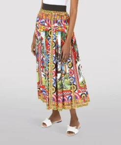 Dolce & Gabbana Silk Carretto Print Skirt HH98D-FRIGO 19STAMPA Midi Skirts -Dolce & Gabbana online Store dolce gabbana silk carretto print skirt 16990183 33841495 1000