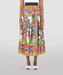 Dolce & Gabbana Silk Carretto Print Skirt HH98D-FRIGO 19STAMPA Midi Skirts -Dolce & Gabbana online Store dolce gabbana silk carretto print skirt 16990183 33841496 1000
