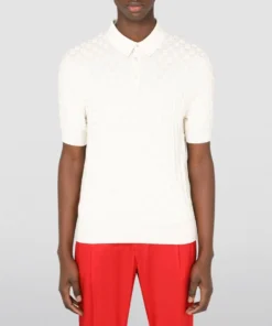 Dolce & Gabbana Silk Jacquard Polo Shirt W0800-OPTICAL WHITE Polo Shirts -Dolce & Gabbana online Store dolce gabbana silk jacquard polo shirt 16774246 33005225 1000