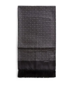 Dolce & Gabbana Silk Jacquard Scarf N0004-BLACK/WHITE Scarves