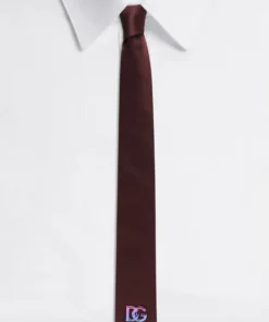Dolce & Gabbana Silk Logo Tie M5039-BROWN-DARK VIO Neckties -Dolce & Gabbana online Store dolce gabbana silk logo tie 17717396 37439657 1000