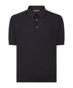 Dolce & Gabbana online Store 42 Dolce & Gabbana Silk Polo Shirt B1622-VERY DARK BLUE Polo Shirts