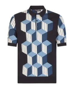 Dolce & Gabbana Silk Polo Shirt S9000-COMBINED COLOU Polo Shirts
