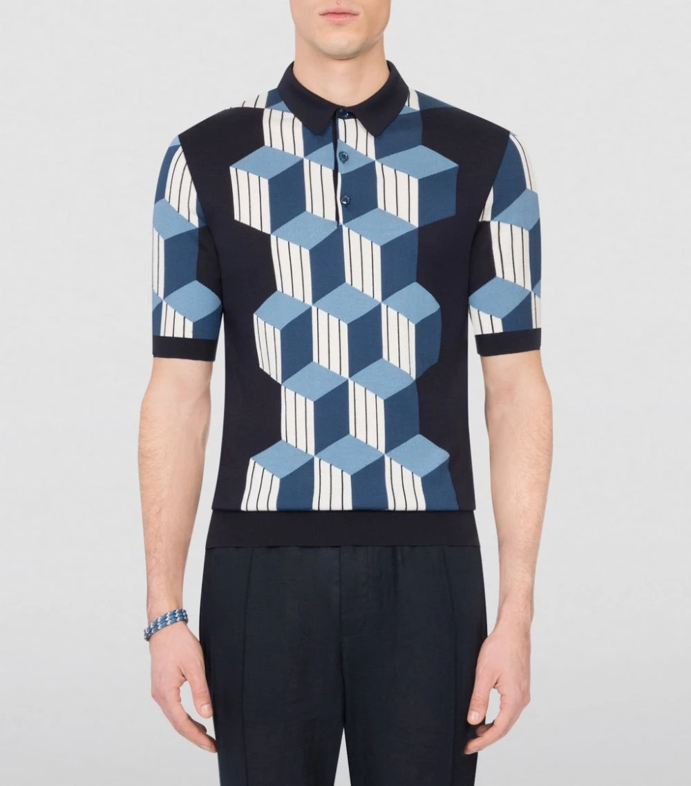 Dolce & Gabbana Silk Polo Shirt S9000-COMBINED COLOU Polo Shirts 3 Dolce & Gabbana Silk Polo Shirt S9000-COMBINED COLOU Polo Shirts - Image 3