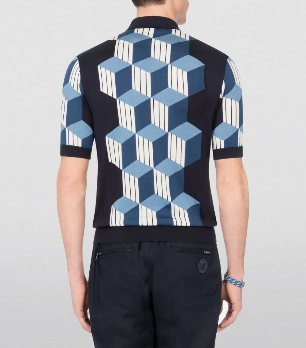 Dolce & Gabbana Silk Polo Shirt S9000-COMBINED COLOU Polo Shirts 4 Dolce & Gabbana Silk Polo Shirt S9000-COMBINED COLOU Polo Shirts - Image 4