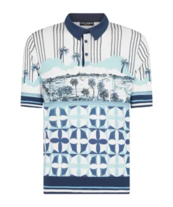 Dolce & Gabbana Silk-Rich Polo Shirt HB2AZ-PONTI FDO.BLU Polo Shirts