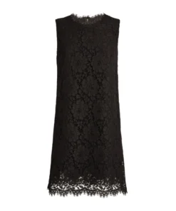 Dolce & Gabbana Sleeveless Lace Mini Dress N0000-BLACK Little Black Dresses