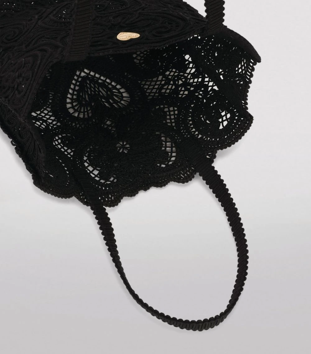 Dolce & Gabbana Small Cordonetto Lace Beatrice Tote Bag 80999-BLACK Tote Bags 4 Dolce & Gabbana Small Cordonetto Lace Beatrice Tote Bag 80999-BLACK Tote Bags - Image 4